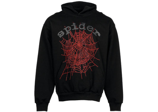 Sp5der 'OG Rhinestone' Logo Hoodie